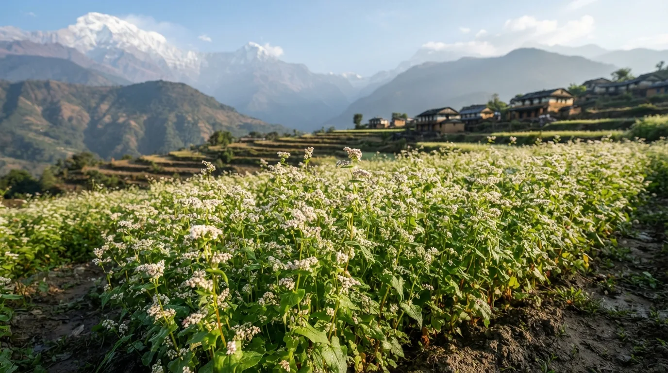 Buckwheat (fapar) growing in the highlands of Nepal